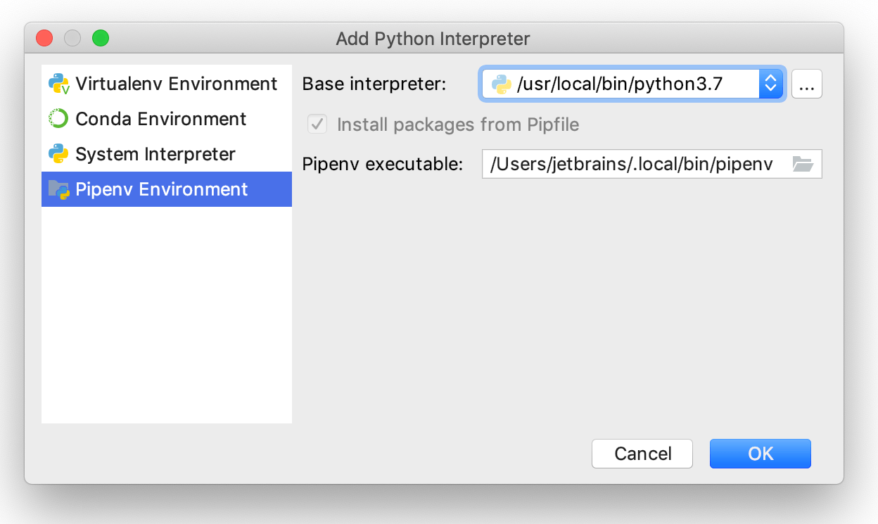 creating Pipenv environment creating Pipenv environment