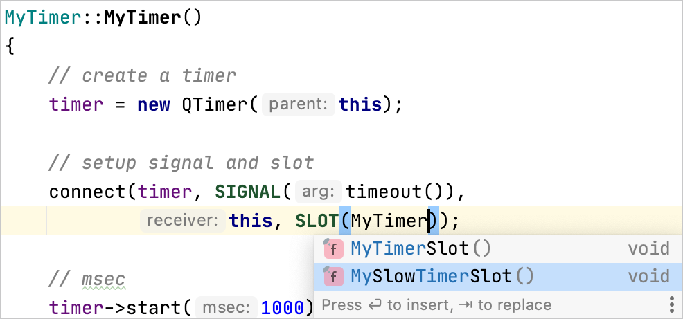 Completion for the SLOT macro Completion for the SLOT macro