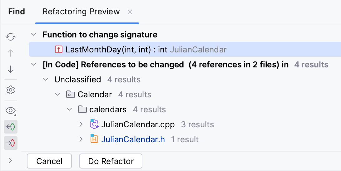 Refactoring Preview window Refactoring Preview window