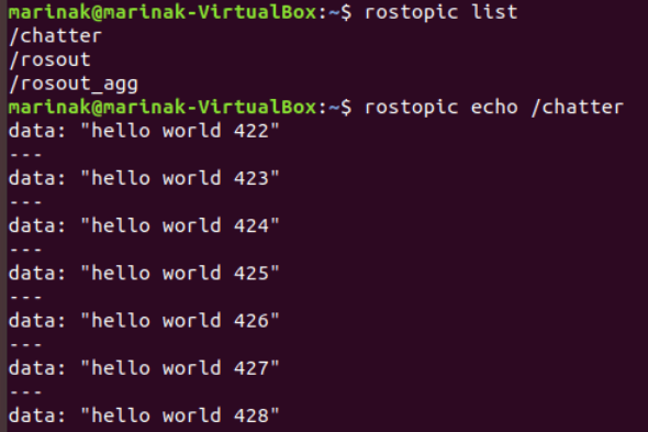 ros chatter 节点正在运行