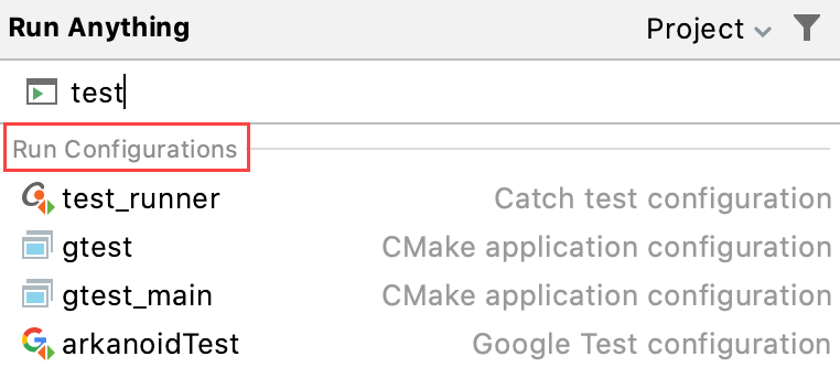 Start run/debug configurations from the Run Anything popup Start run/debug configurations from the Run Anything popup