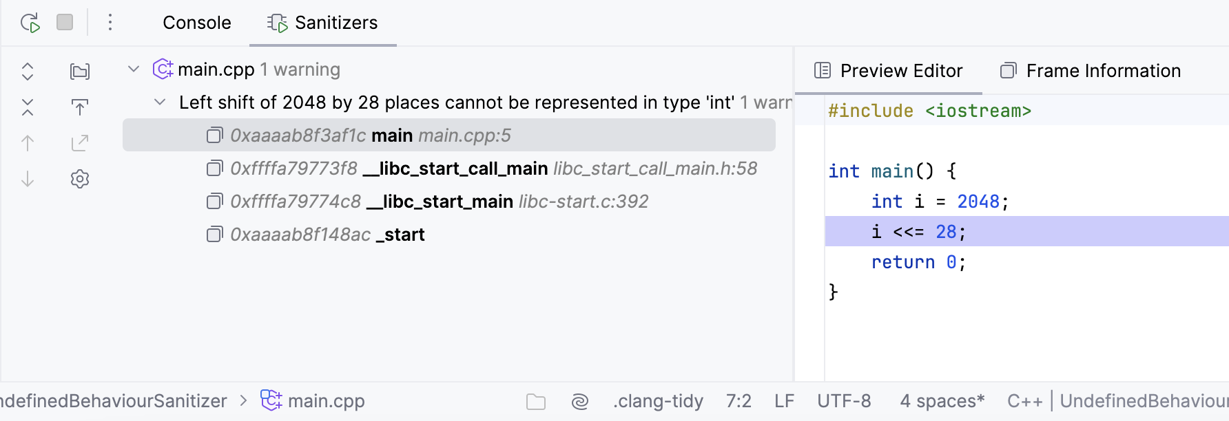 UndefinedBehaviorSanitizer UndefinedBehaviorSanitizer