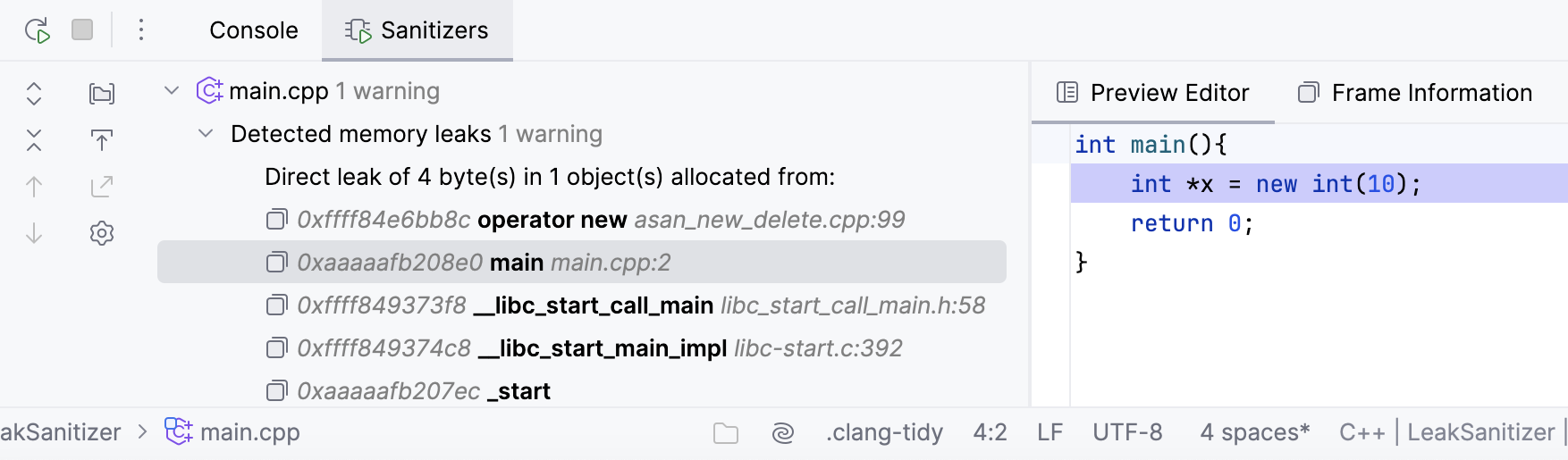 LeakSanitizer LeakSanitizer