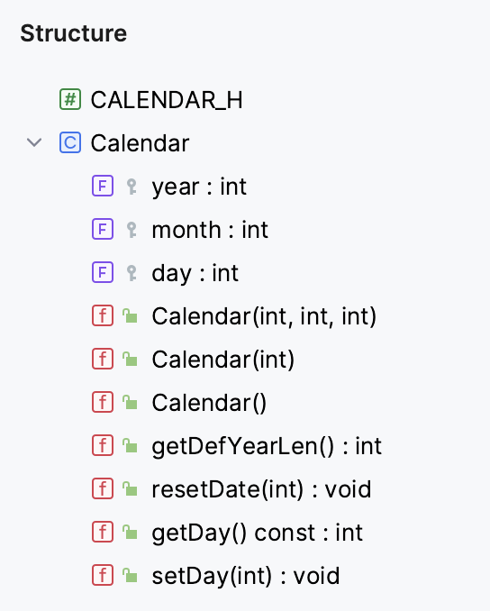 Structure view Structure view