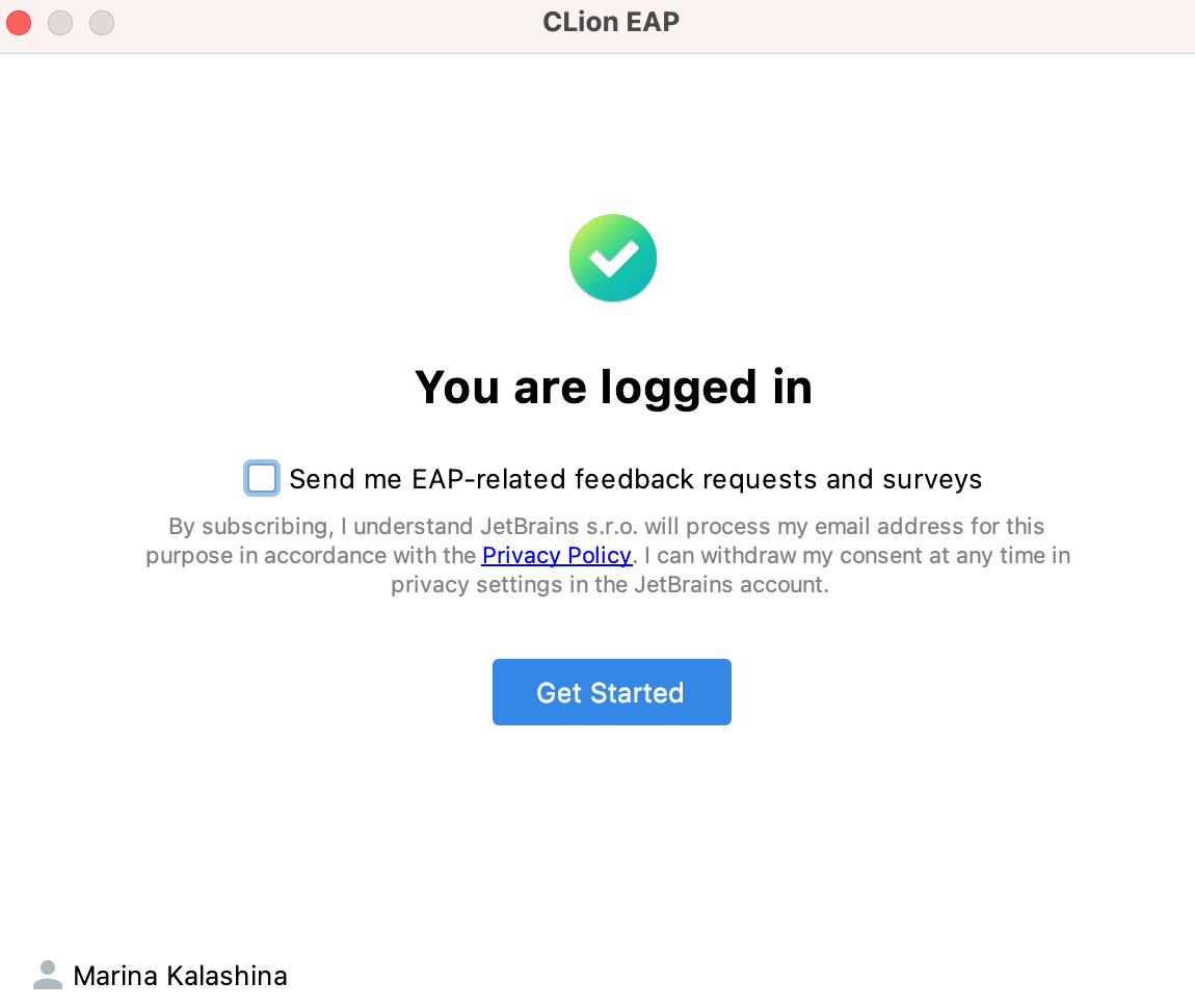 Successful login Successful login