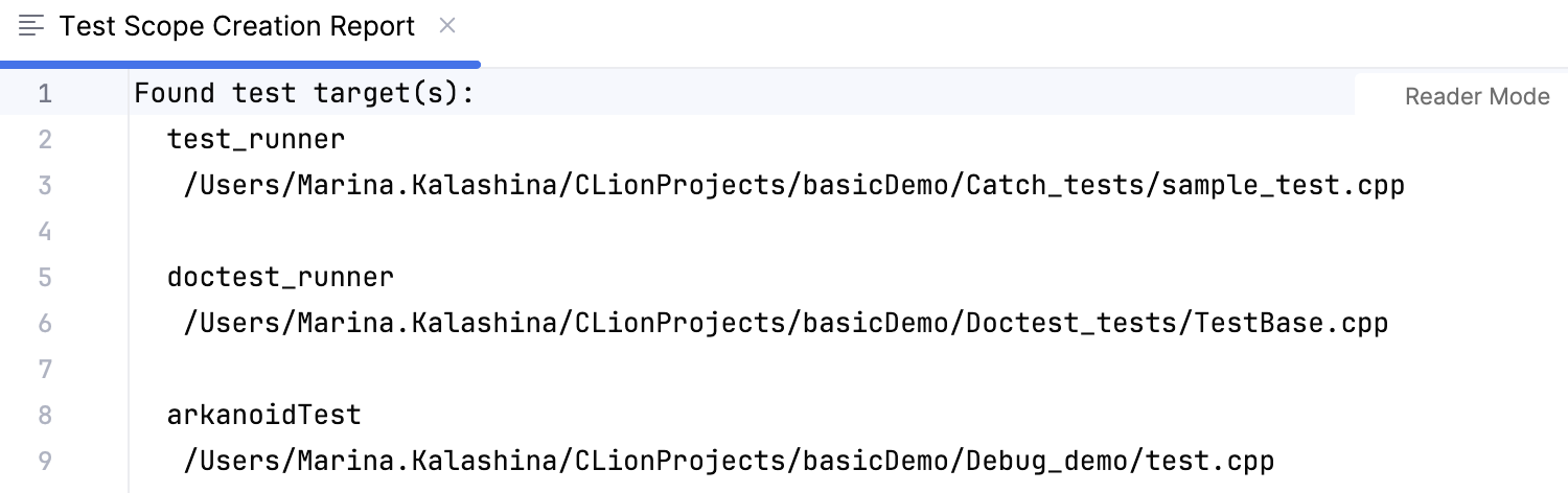 Test scope creation report Test scope creation report
