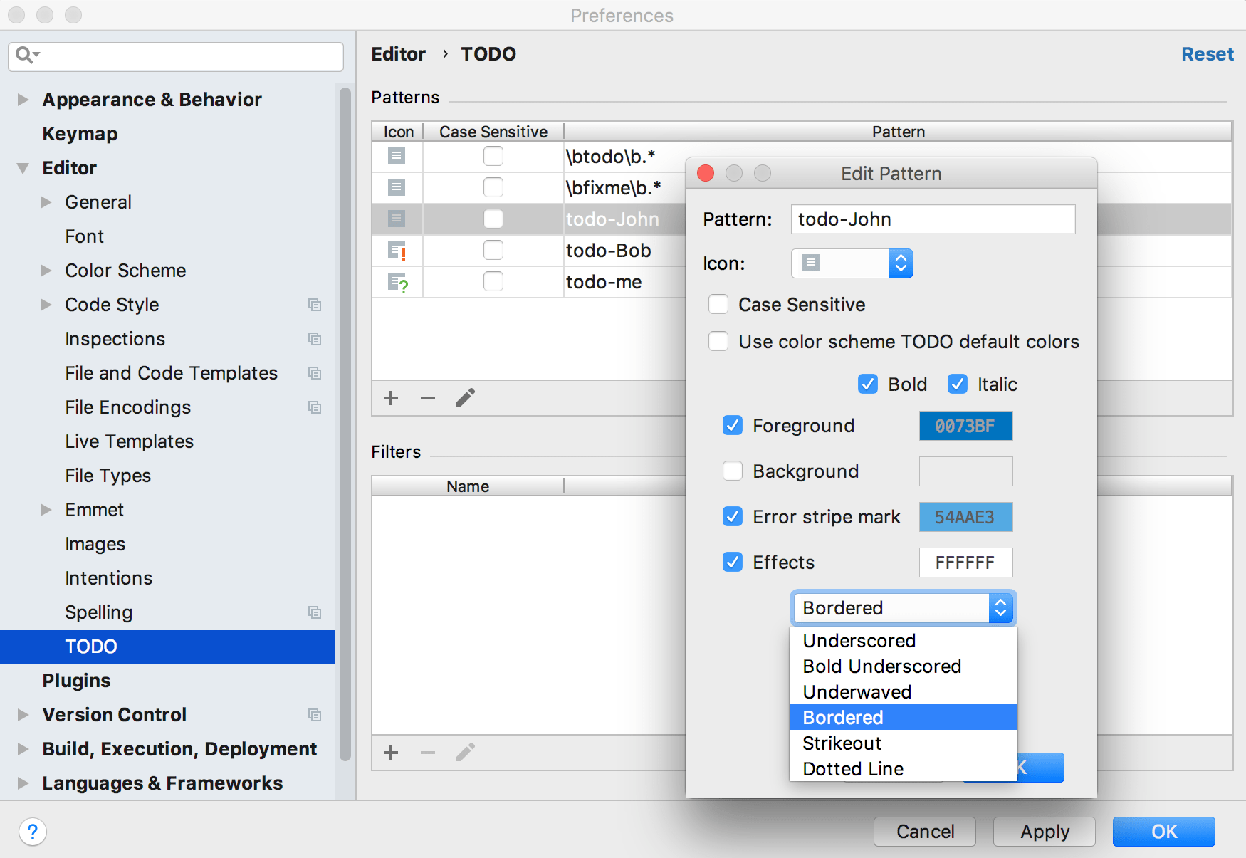 TODO settings TODO settings