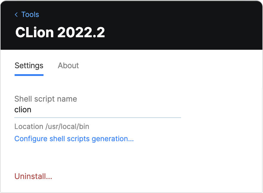 Toolbox App CLion Settings Toolbox App CLion Settings