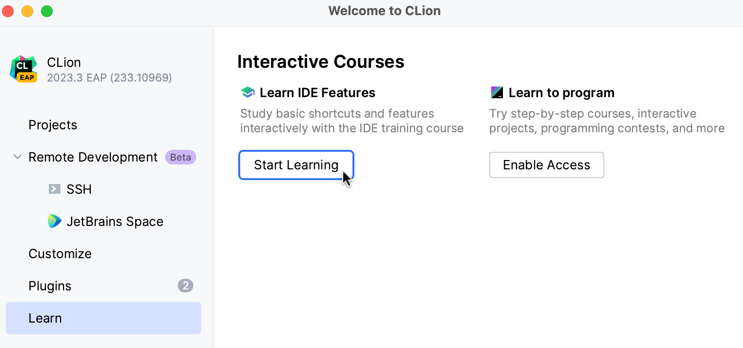 Start Feature Trainer from the Welcome screen Start Feature Trainer from the Welcome screen