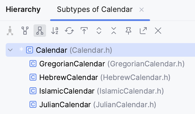 Type hierarchy Type hierarchy