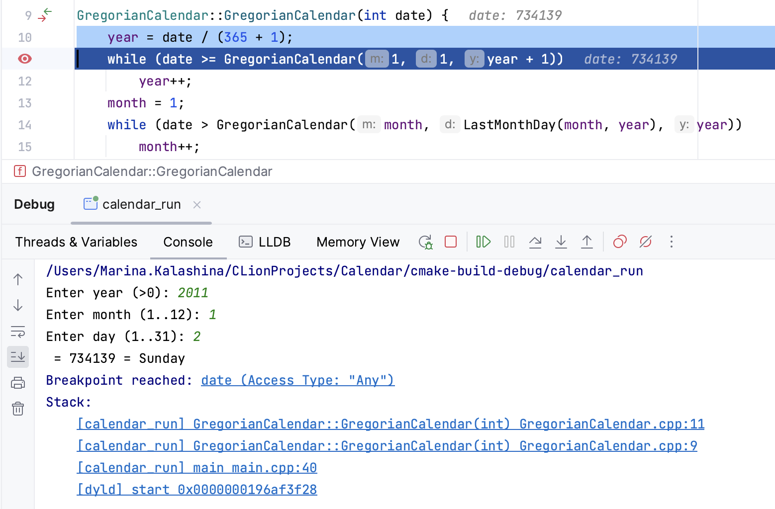 Watchpoint hit Watchpoint hit