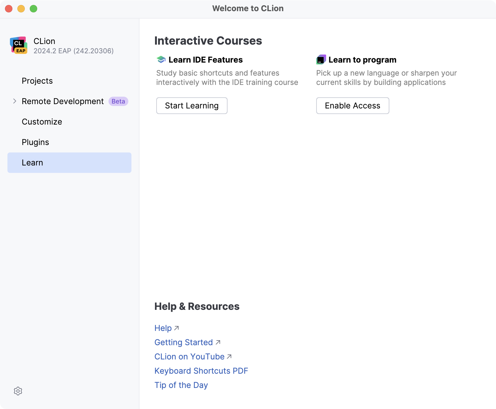 Learn CLion Learn CLion