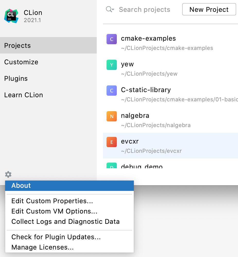 Additional configuration menu Additional configuration menu