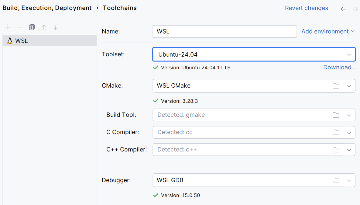 WSL toolchain WSL toolchain