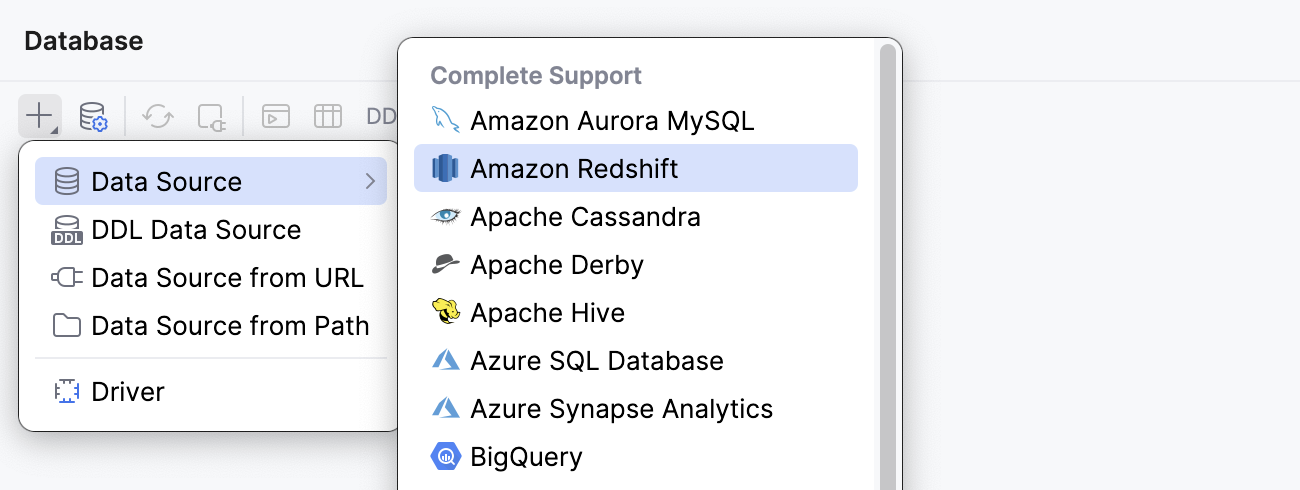 选择 Amazon Redshift 数据源 选择 Amazon Redshift 数据源