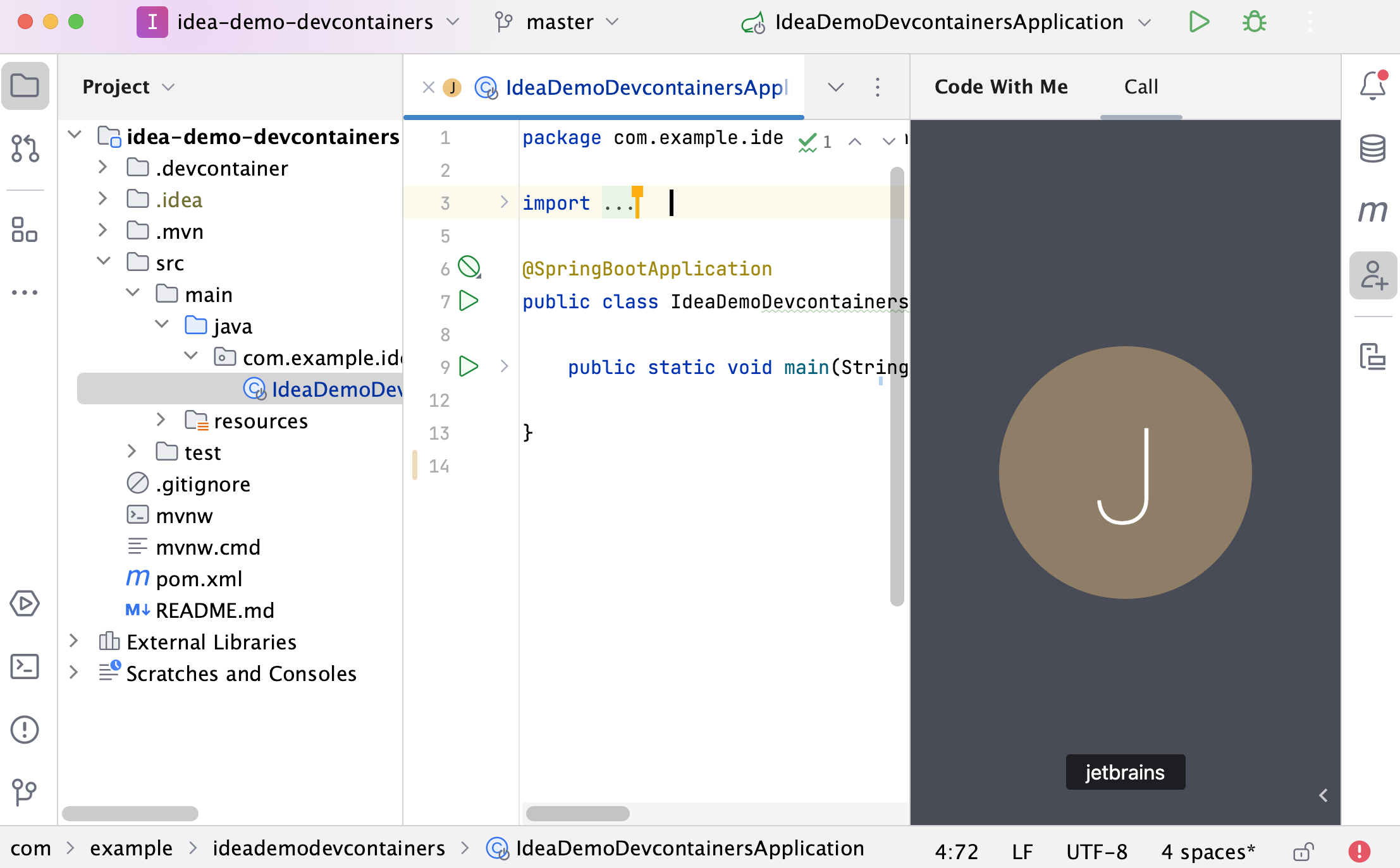 Joined session: editor and the main toolbar Joined session: editor and the main toolbar