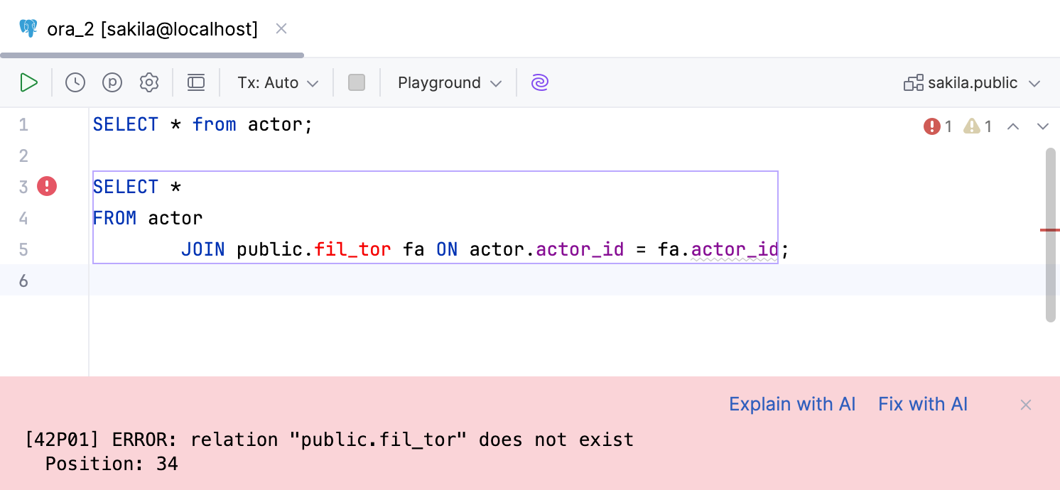 SQL 查询执行错误处理操作
