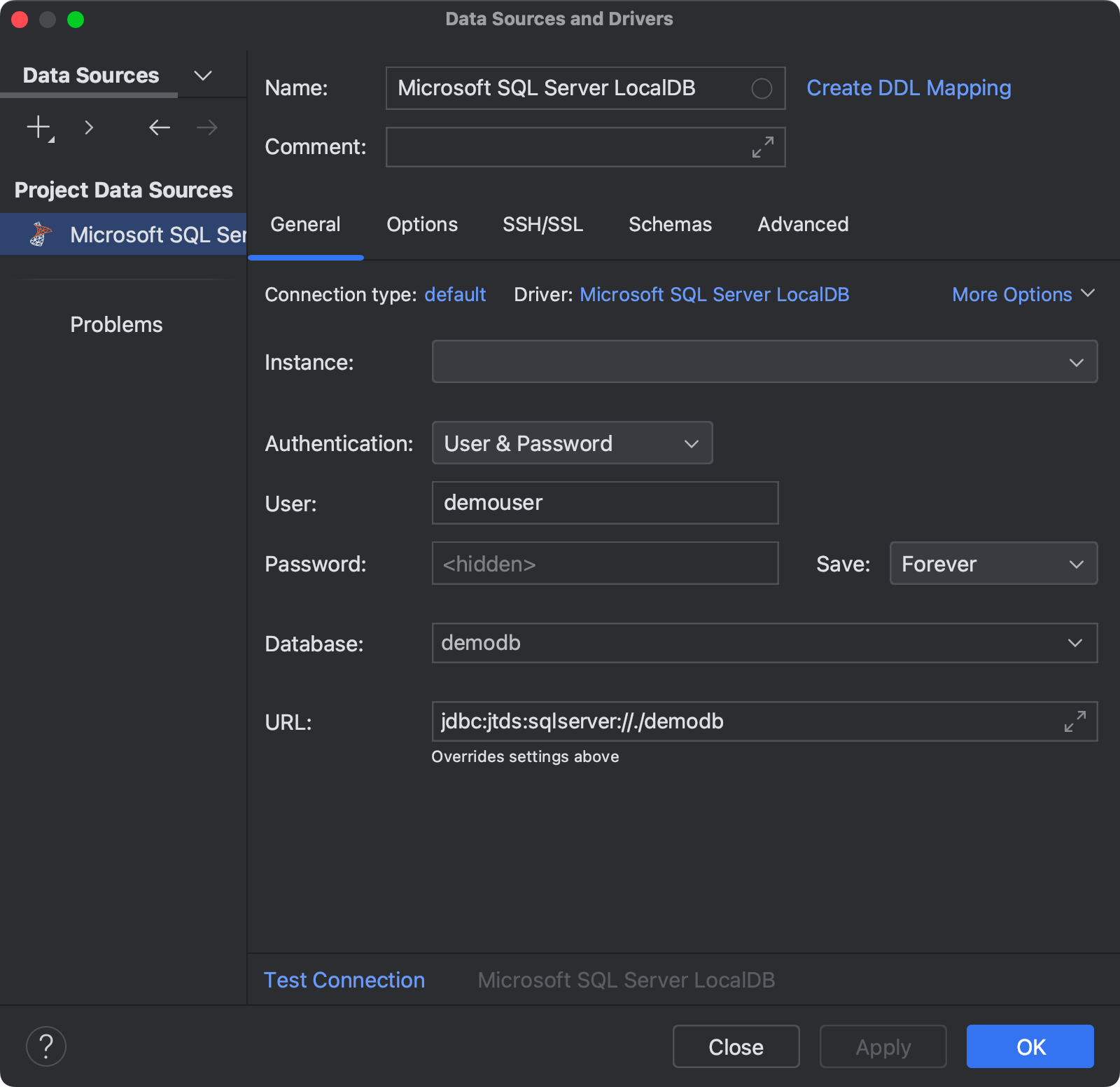 Microsoft SQL Server LocalDB | DataSpell 文档