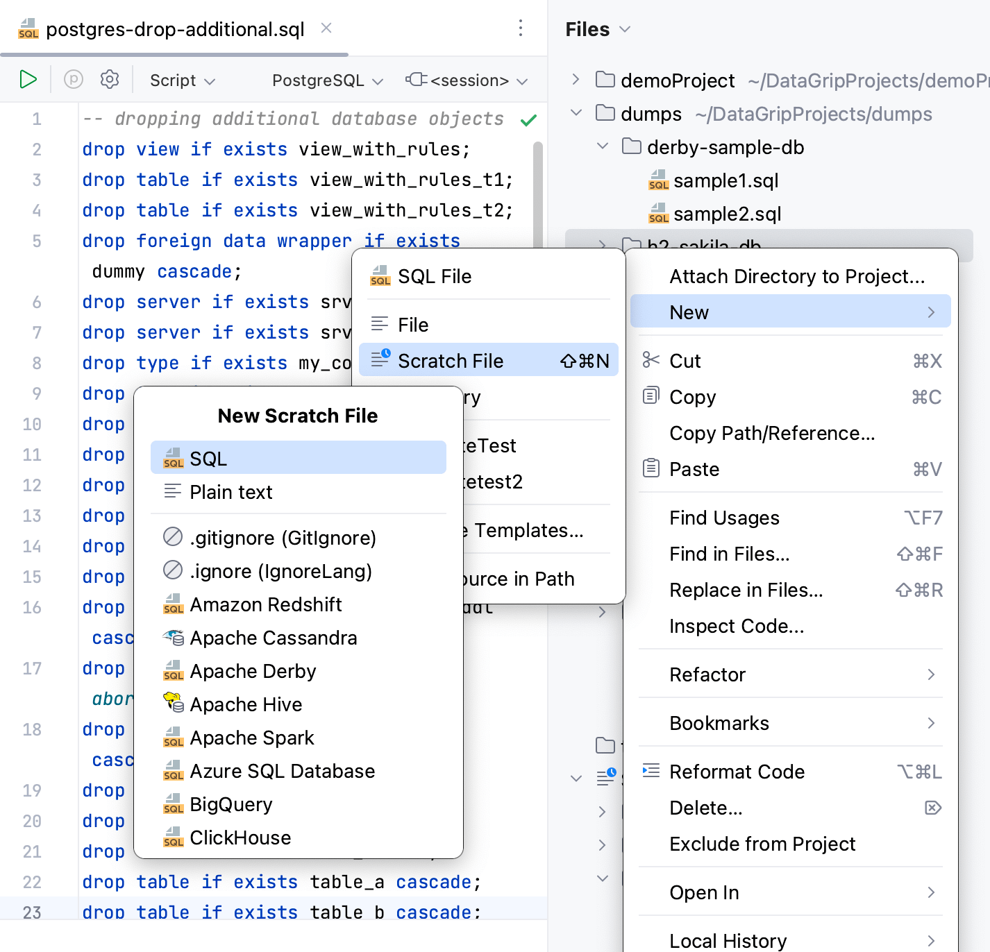 Create a scratch file Create a scratch file