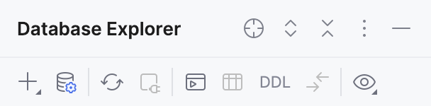 Database Explorer toolbar Database Explorer toolbar