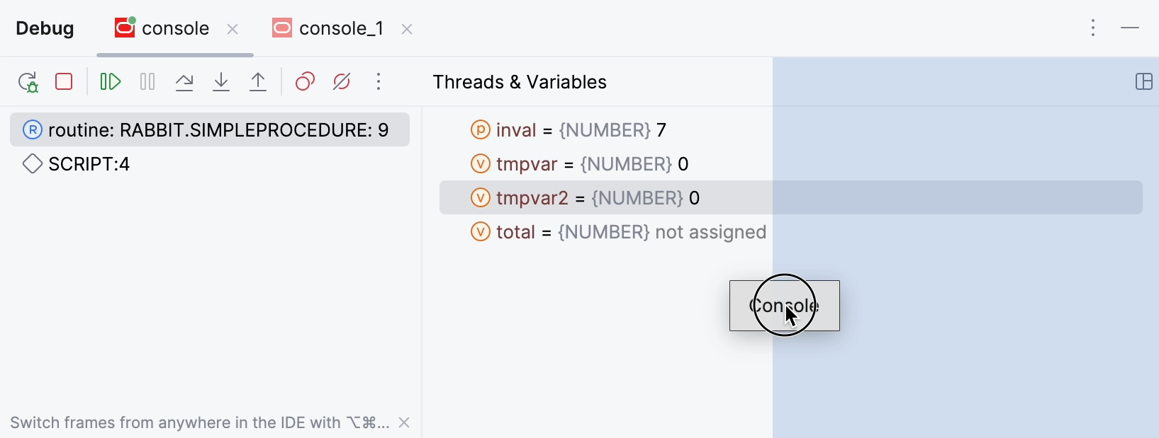 Dragging a tab to another location