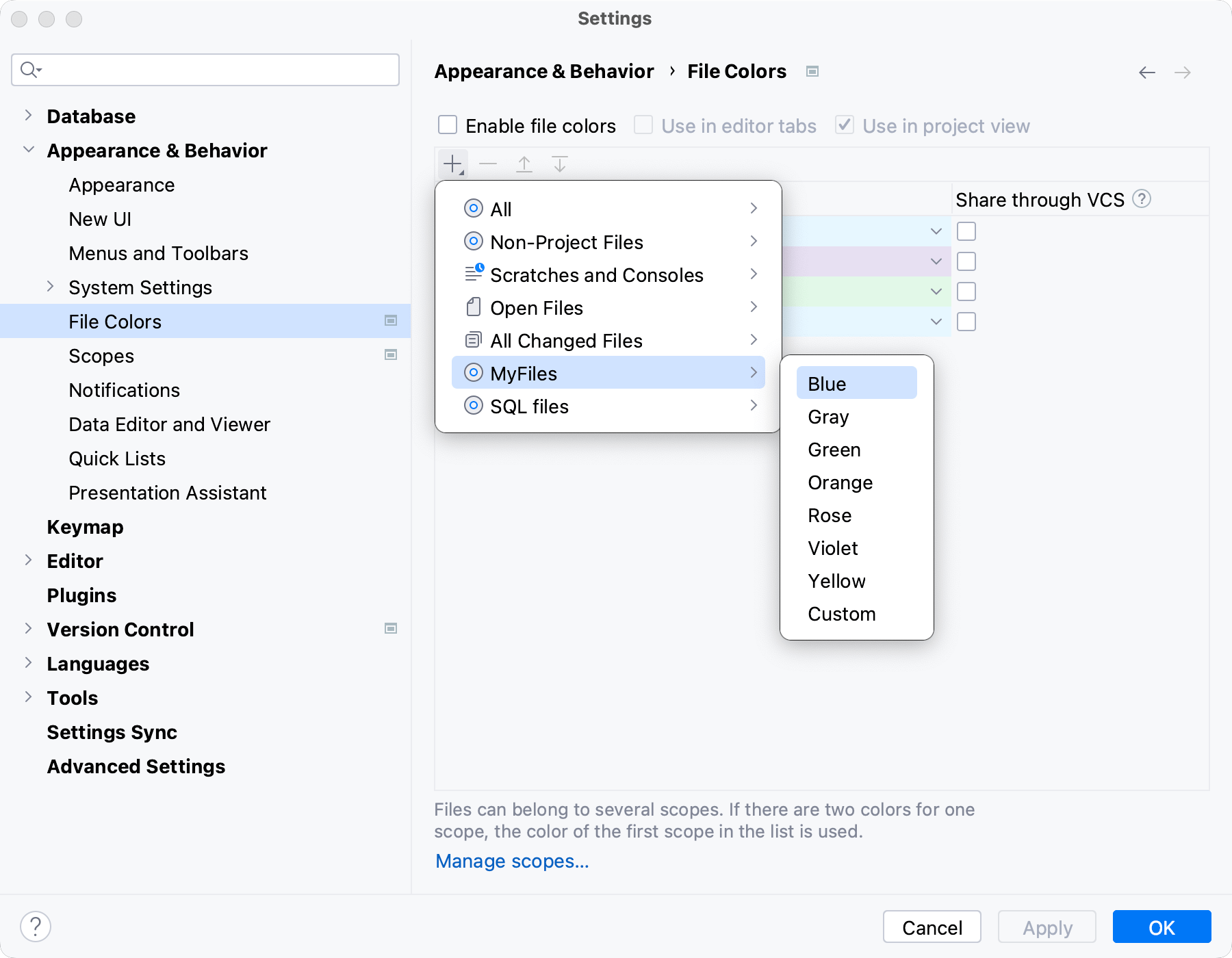 为自定义范围选择颜色 为自定义范围选择颜色