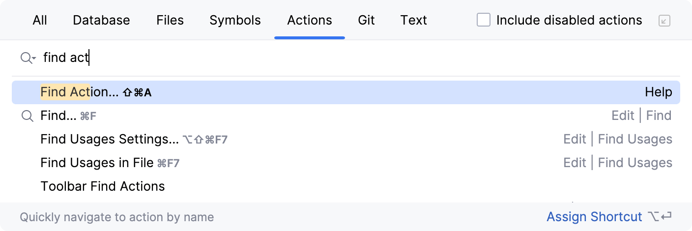 Find Action Find Action