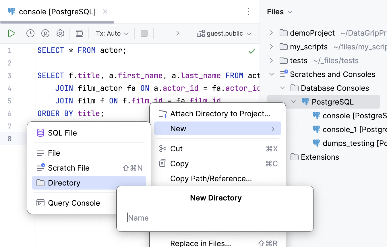 Group consoles under the data source directory