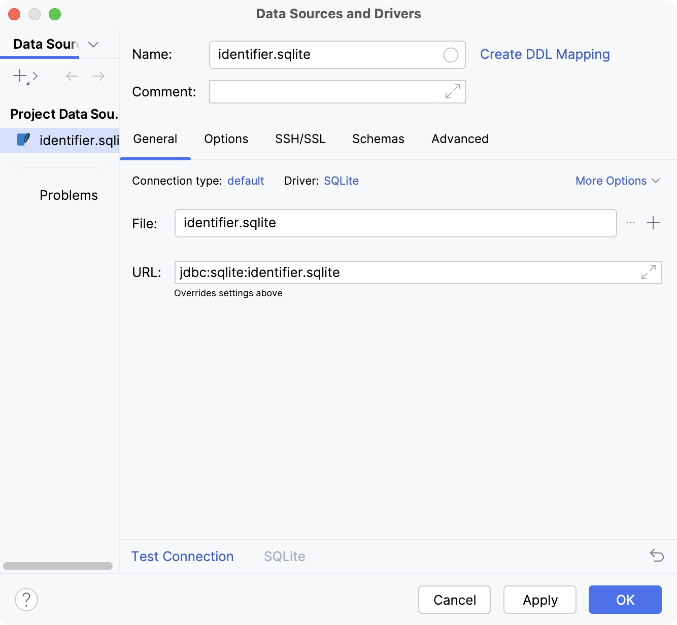 The new data source settings The new data source settings