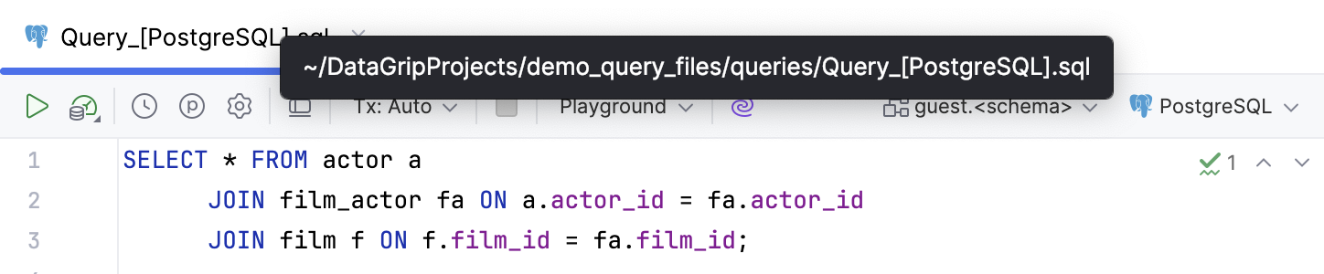 View the file path of a query file
