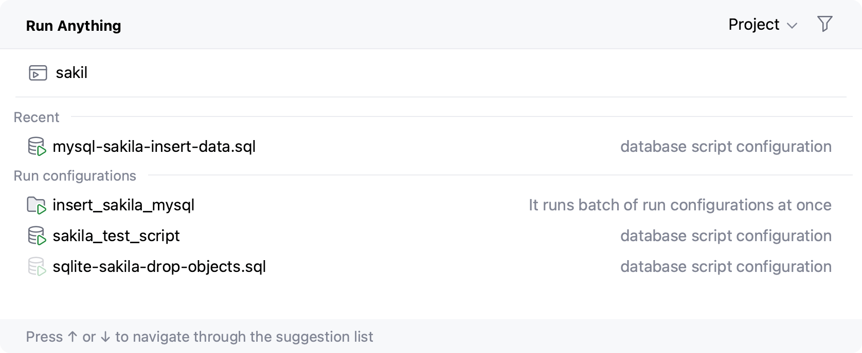 Start run/debug configurations from the Run Anything popup Start run/debug configurations from the Run Anything popup