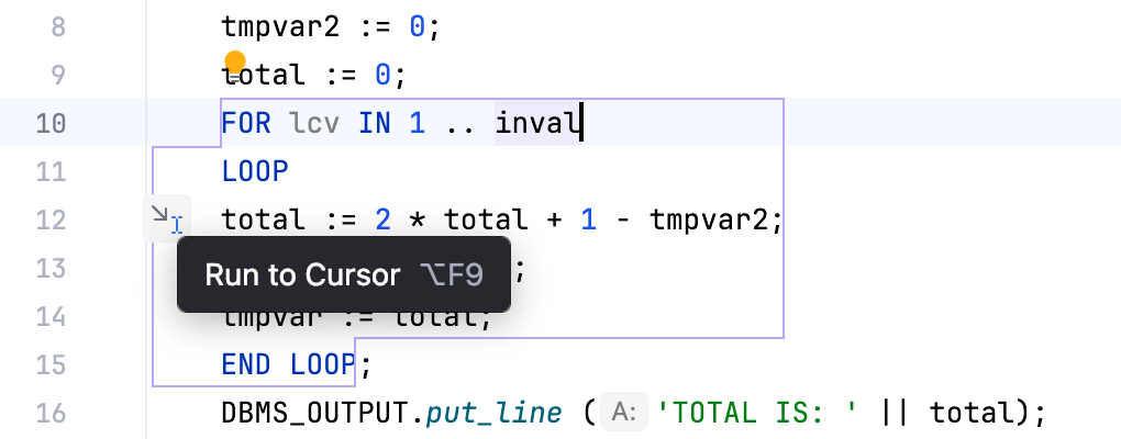 Run to Cursor with a single click Run to Cursor with a single click