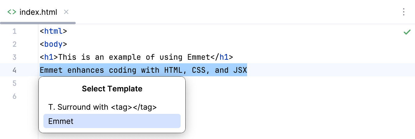 Select Template context menu Select Template context menu