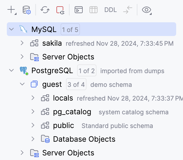Object comments and schema refresh time are enabled Object comments and schema refresh time are enabled
