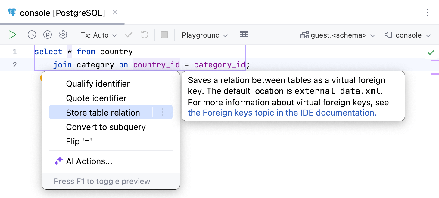 Store table relation Store table relation