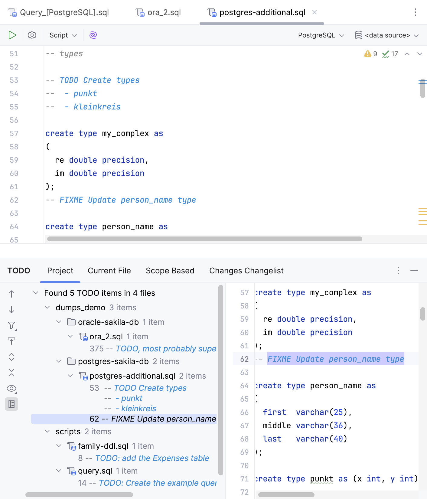 Example of TODO comment