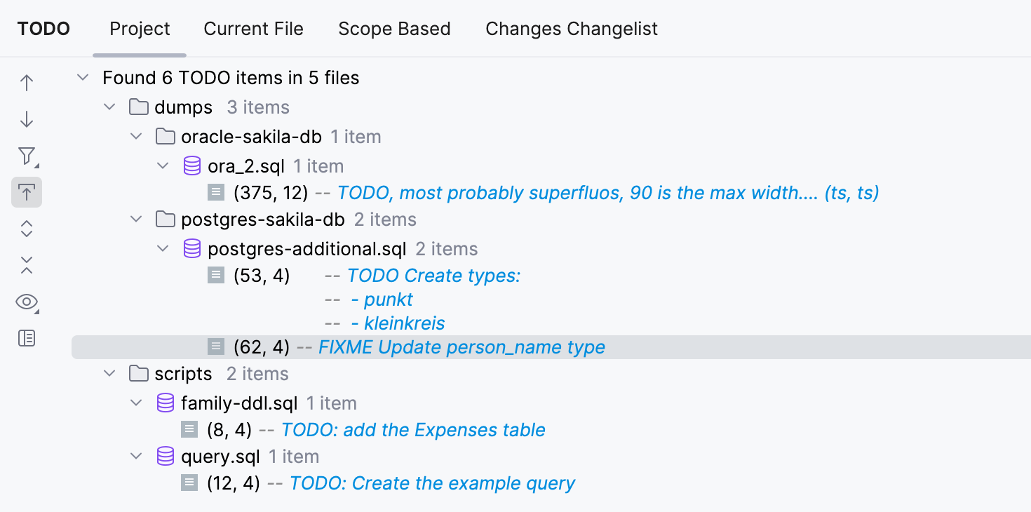 The TODO tool window The TODO tool window