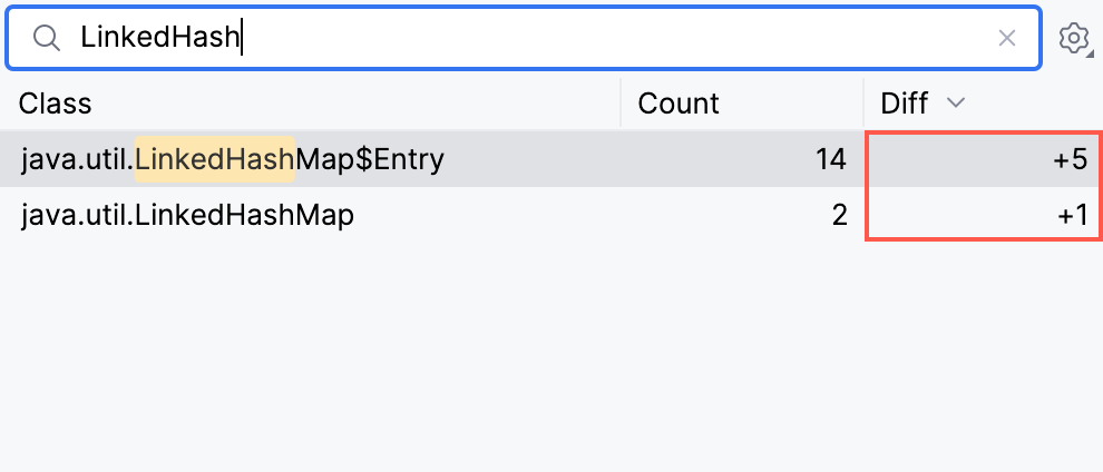 Diff in Memory tab Diff in Memory tab
