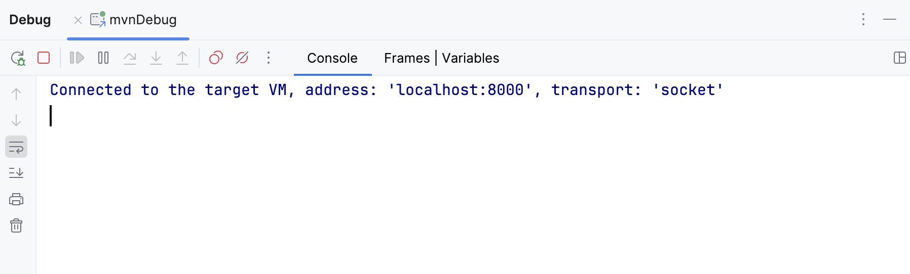 the Debug console tab the Debug console tab