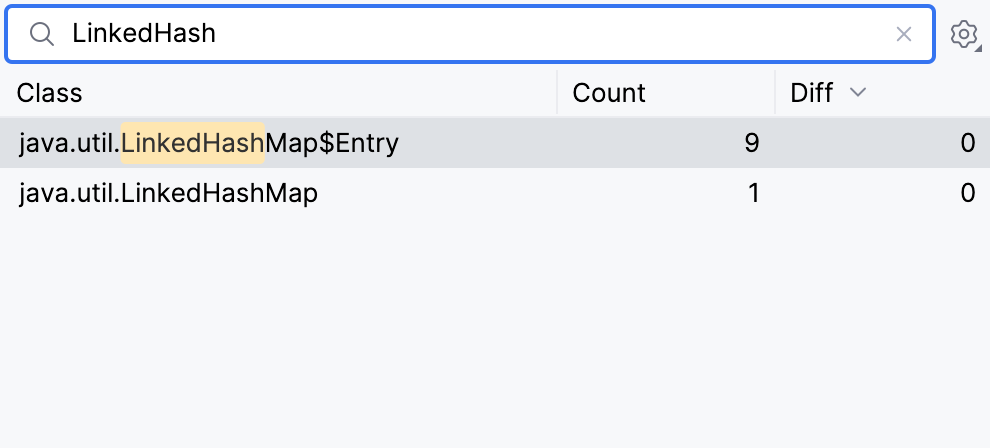 Memory tab Memory tab
