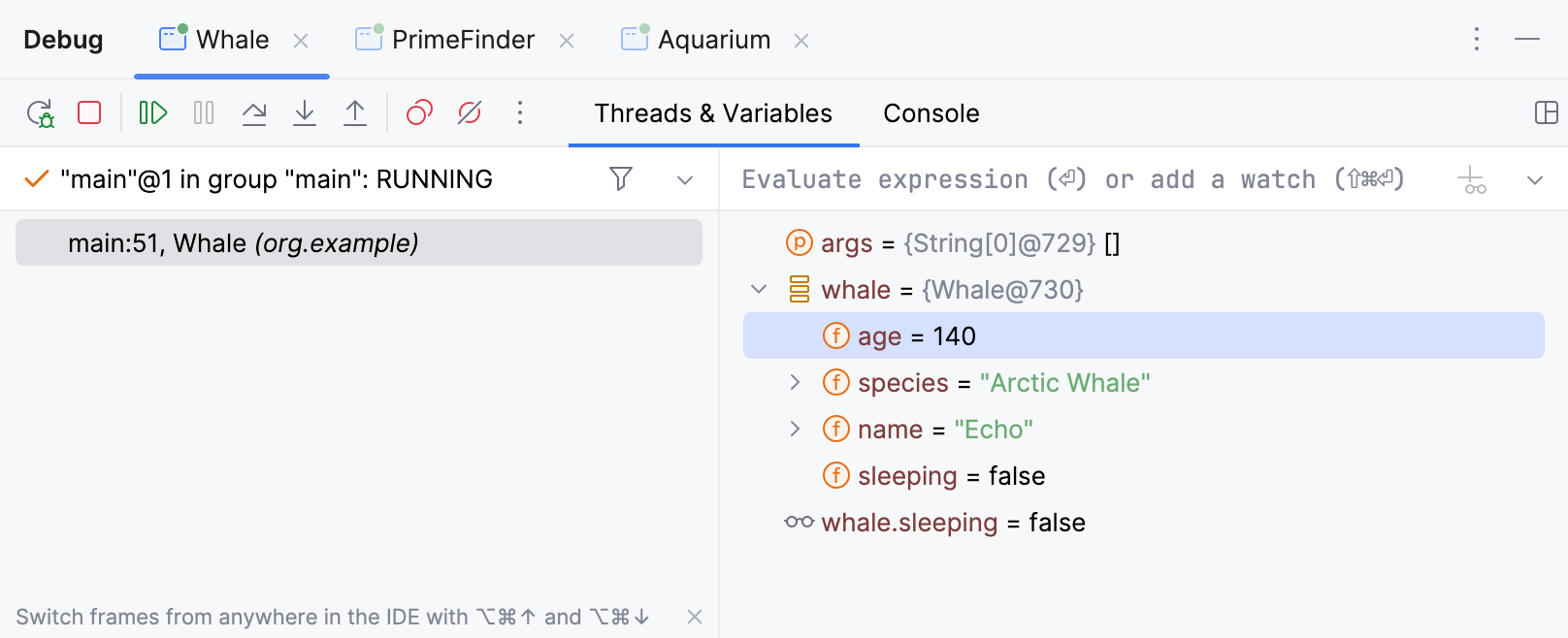 Debug tool window overview Debug tool window overview