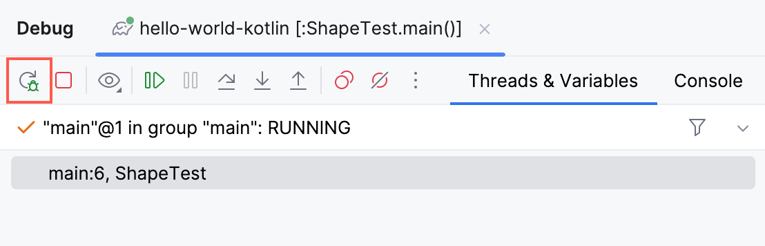 the Rerun button the Rerun button
