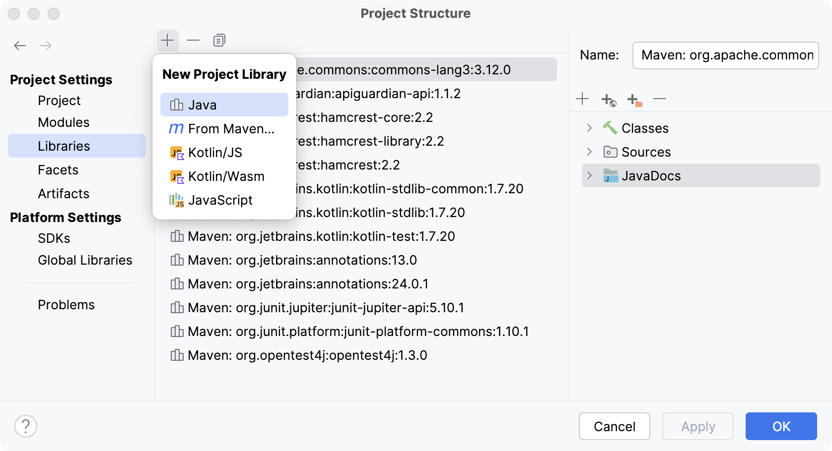 Defining a project library Defining a project library
