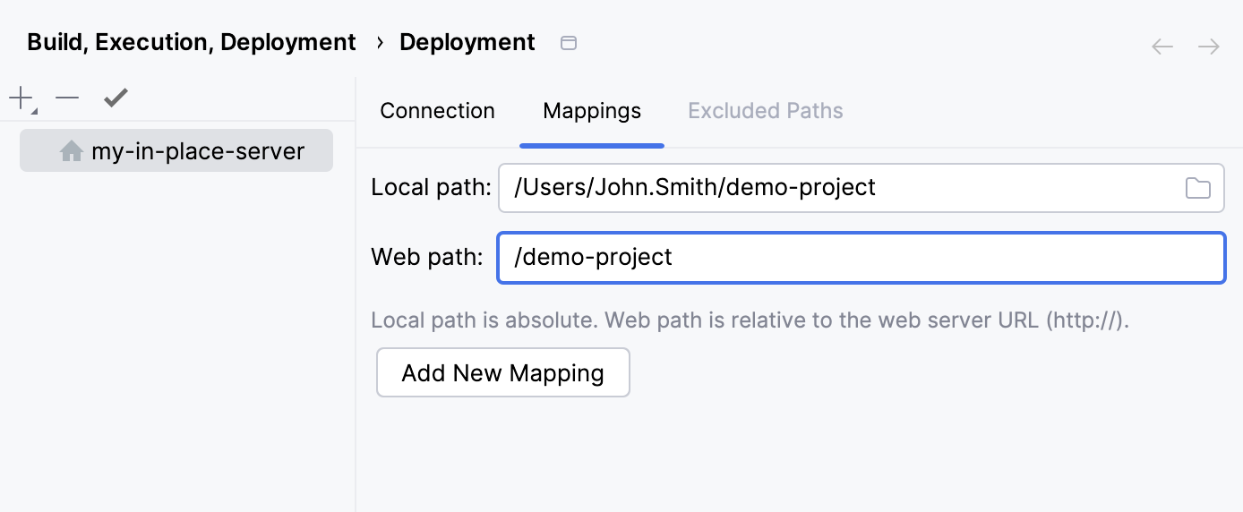 Deployment Mappings tab Deployment Mappings tab
