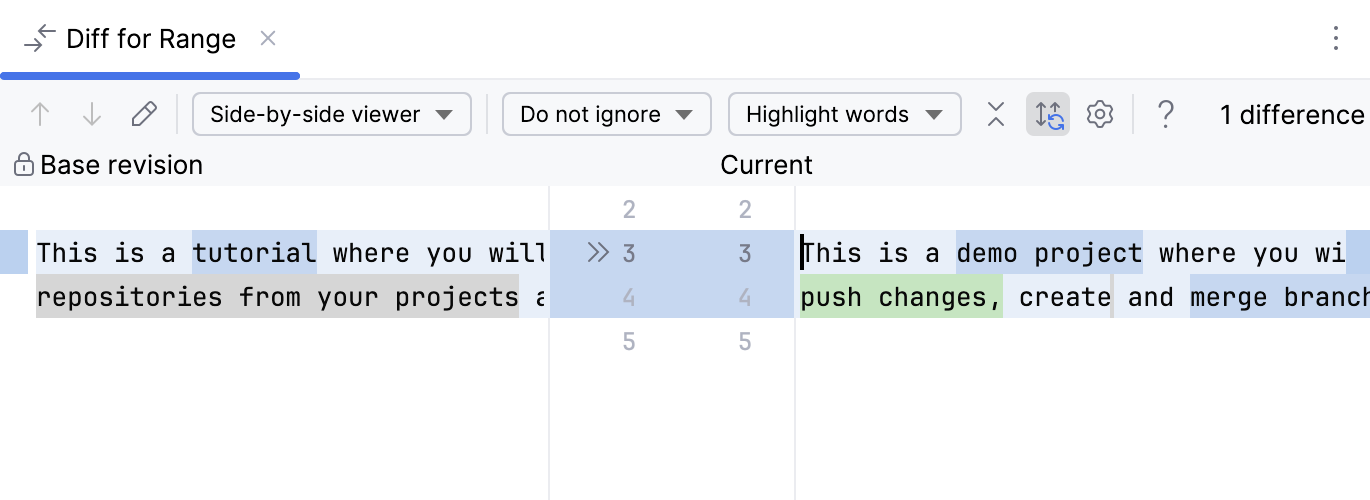 Diff for range Diff for range