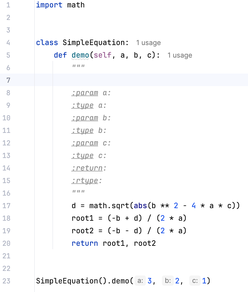 Docsting 示例 Docsting 示例