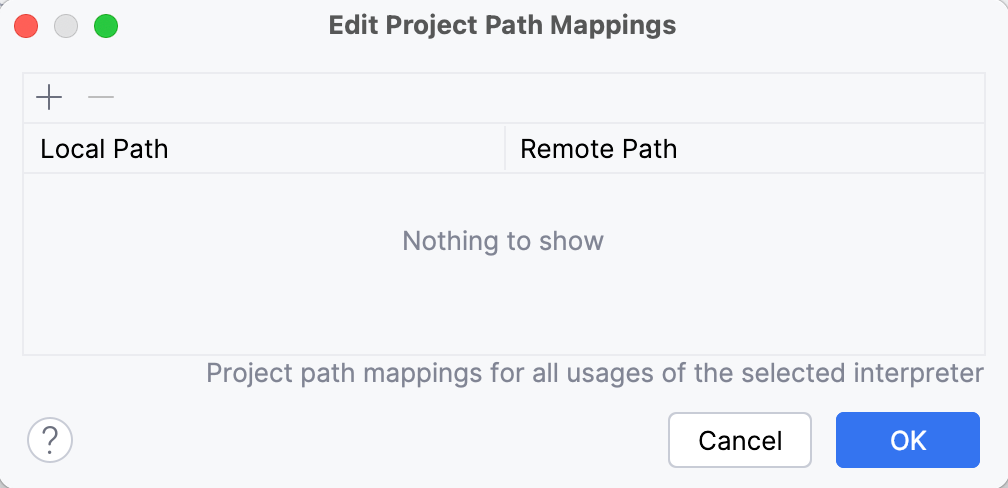 Edit project path mappigs dioalog Edit project path mappigs dioalog