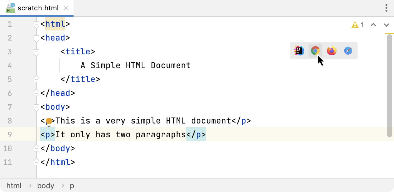 The Browser popup in the editor The Browser popup in the editor