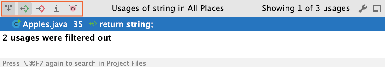Show usages: filters Show usages: filters