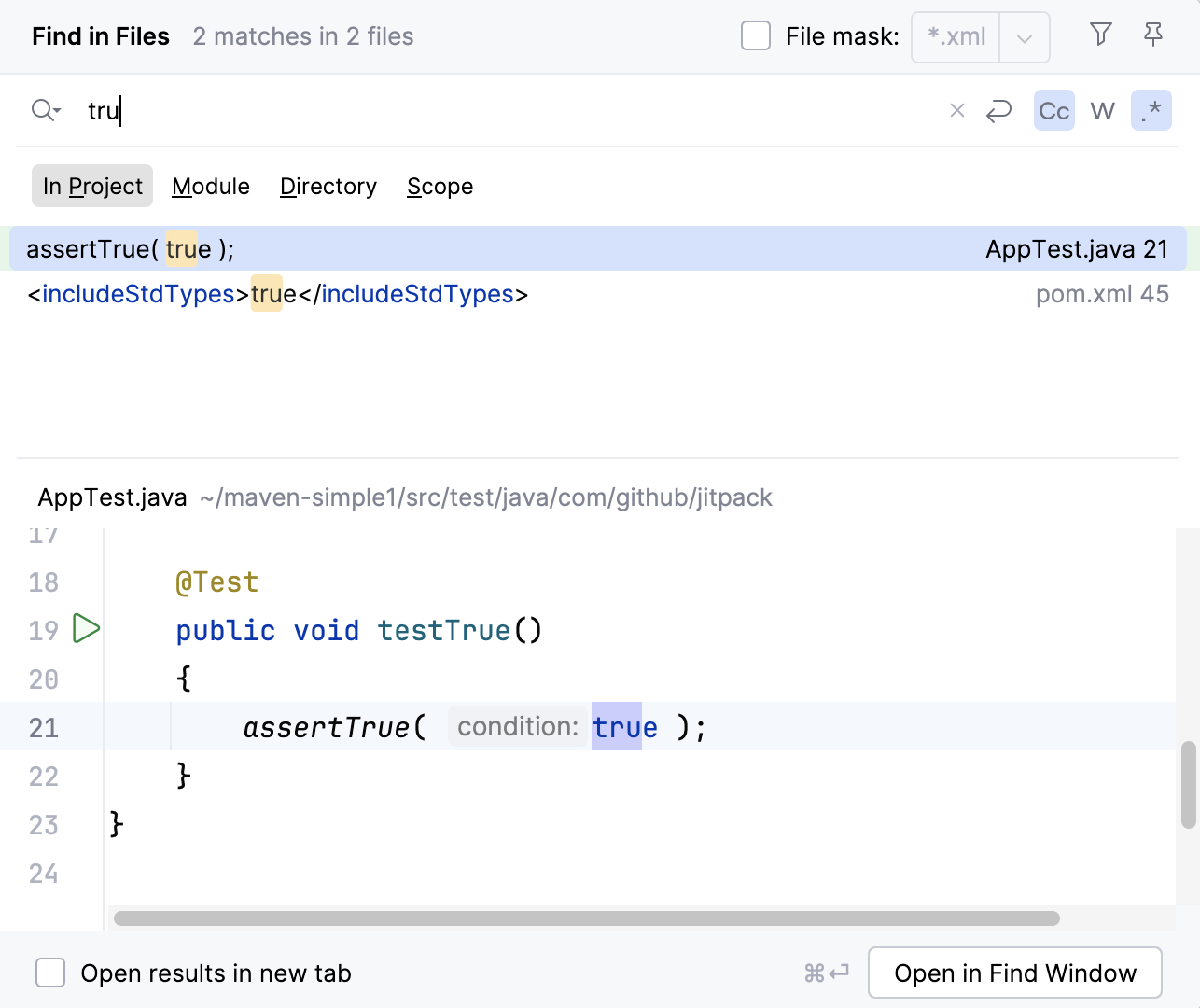 Find in Files Find in Files